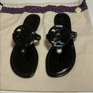 Tory Burch Miller Sandal black leather size 9.